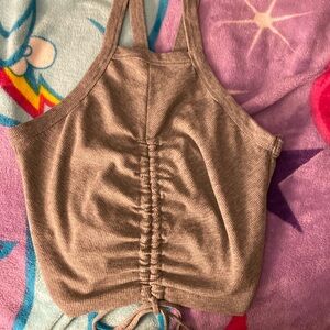 Grey scrunch tank top